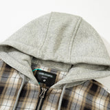 Color Matching Plaid Cotton Coat