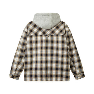 Color Matching Plaid Cotton Coat